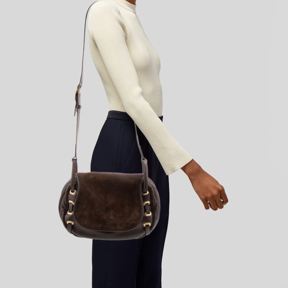 rag & bone Handbags - Rag and Bone Brown Leather Suede Saddle Crossbody Bag